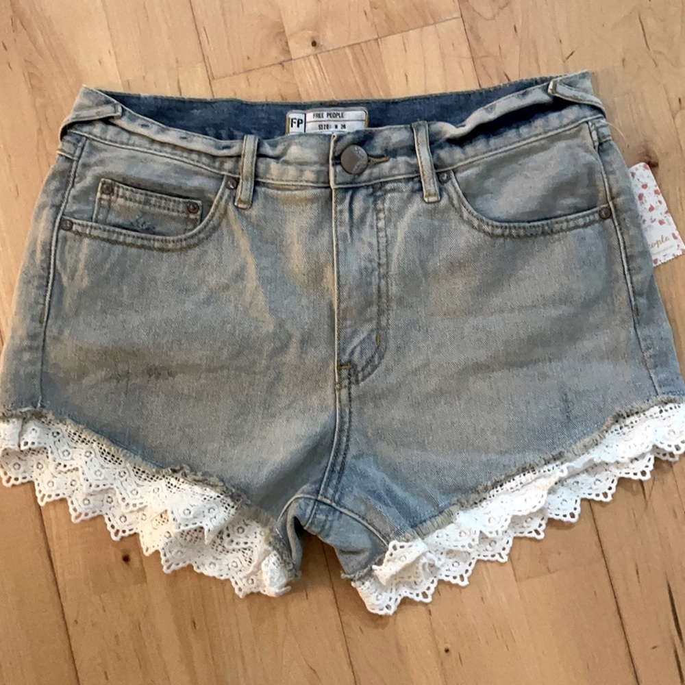 Free People lace trim shorts